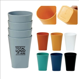 4 Piece Eco-Friendly Reusable Drinking Wheat Straw Cup Set